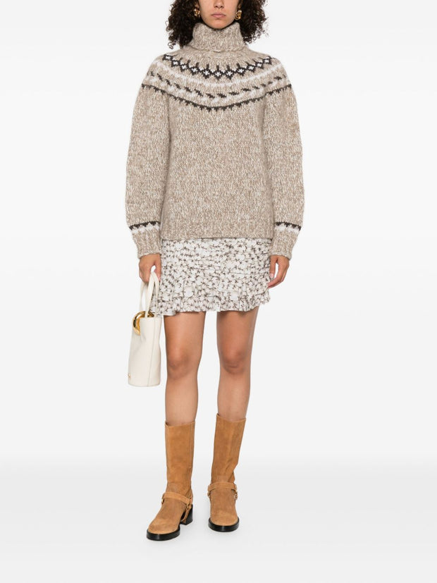 Parosh Wool Blend Roll Neck Sweater - Beige