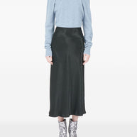 Maison Margiela Satin Finish Bias Cut Skirt - Black