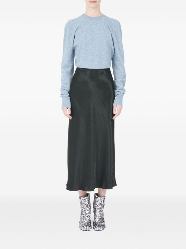 Maison Margiela Satin Finish Bias Cut Skirt - Black