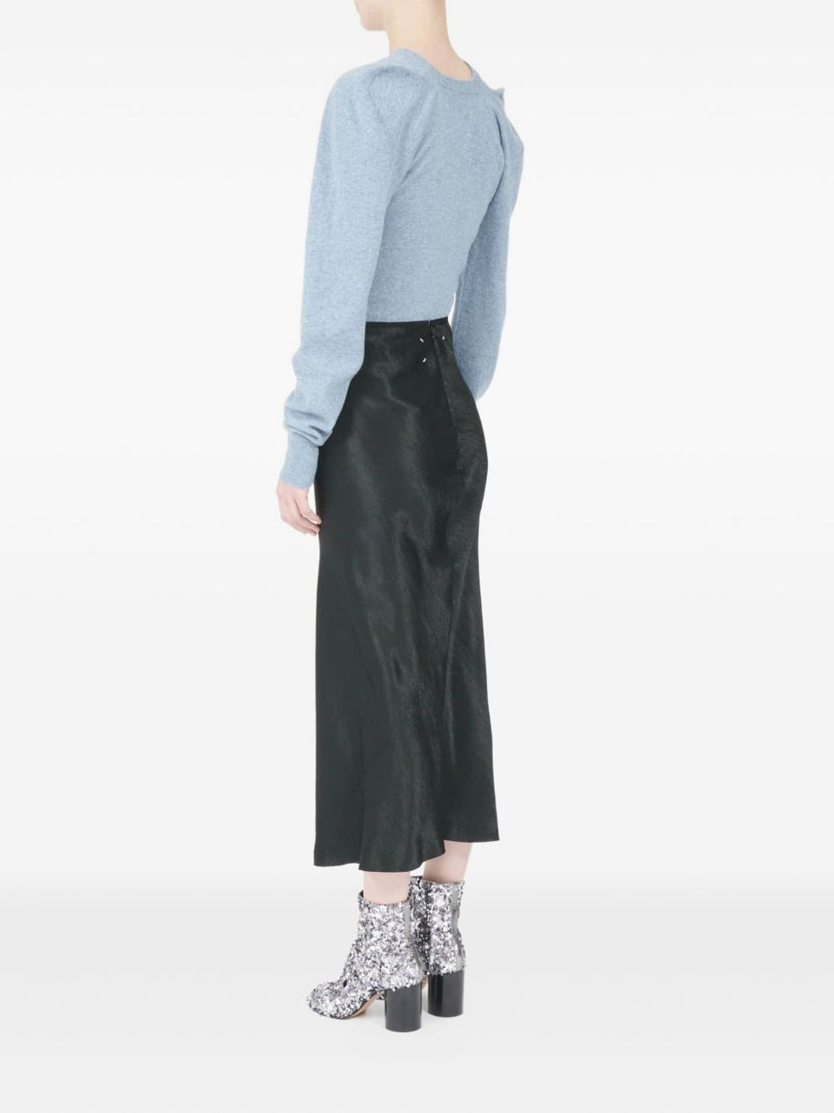 Maison Margiela Satin Finish Bias Cut Skirt - Black