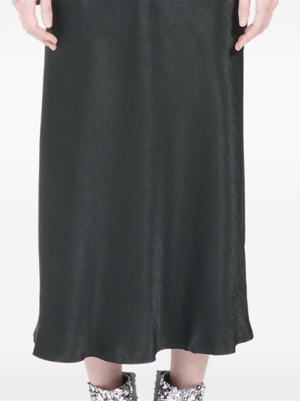 Maison Margiela Satin Finish Bias Cut Skirt - Black