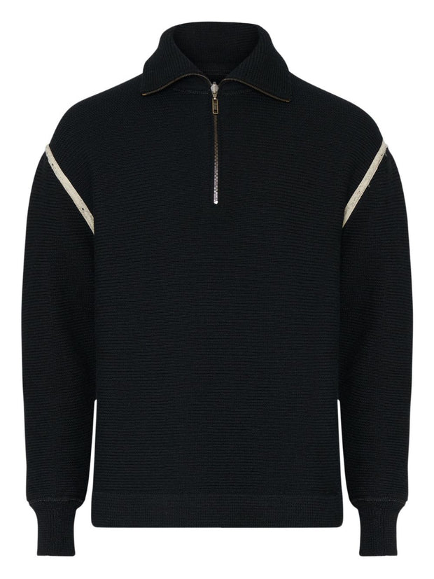Maison Margiela Wool Zipped Sweater - Black