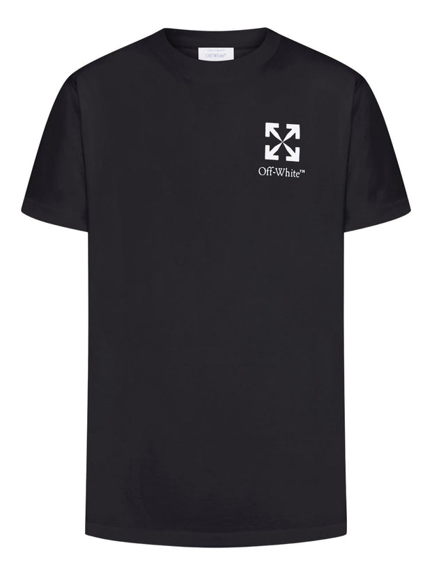 Off White Arrow Cotton T-shirt - Black