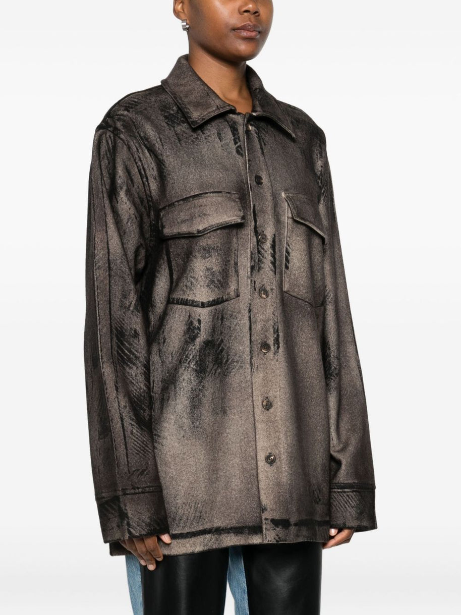 Avant Toi Wool And Cashmere Blend Shirt - Brown