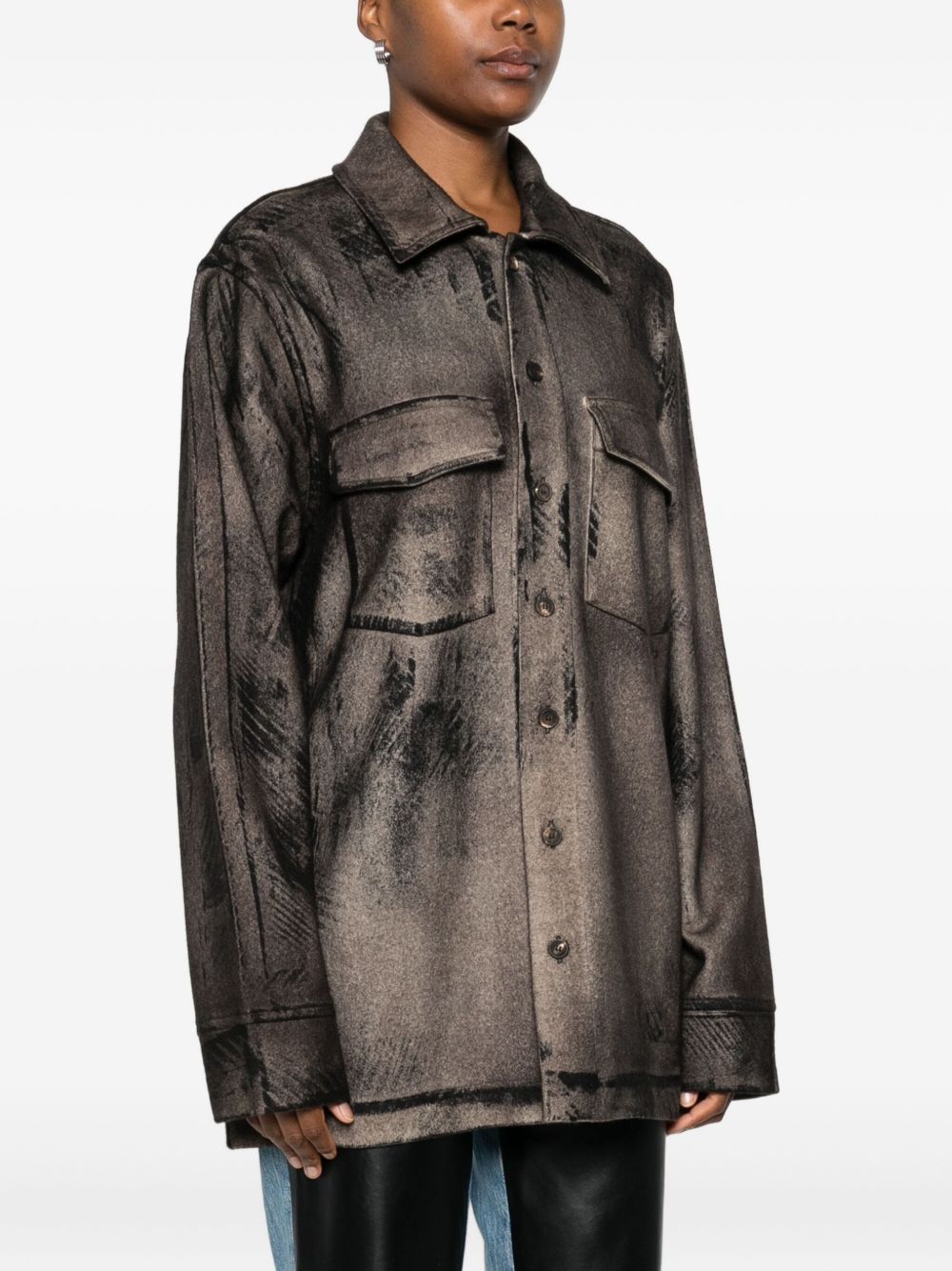Avant Toi Wool And Cashmere Blend Shirt - Brown