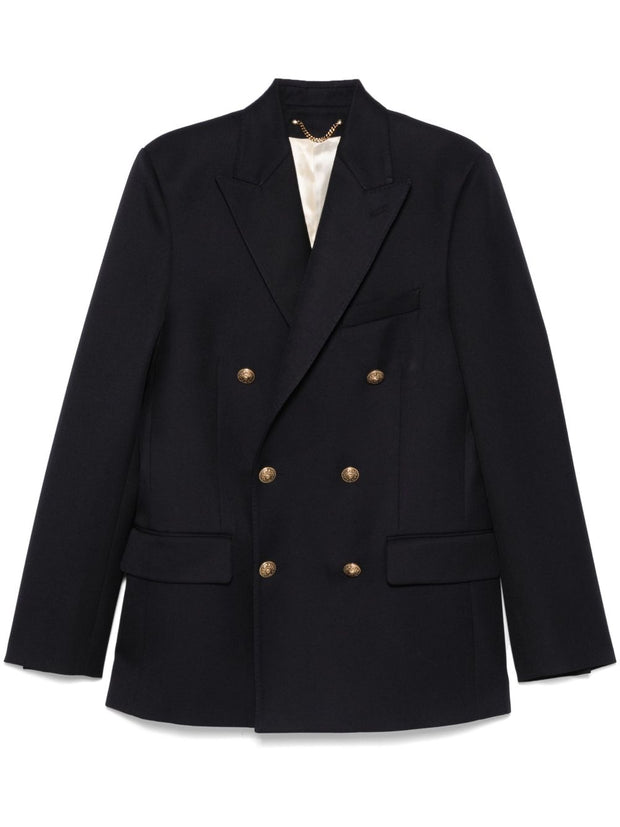 Golden Goose Wool Double-breasted Blazer Jacket - Blue