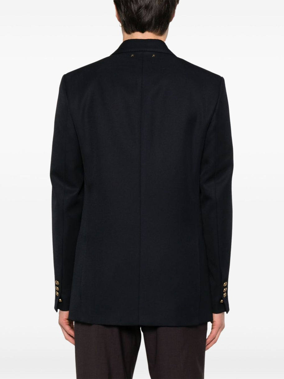 Golden Goose Wool Double-breasted Blazer Jacket - Blue