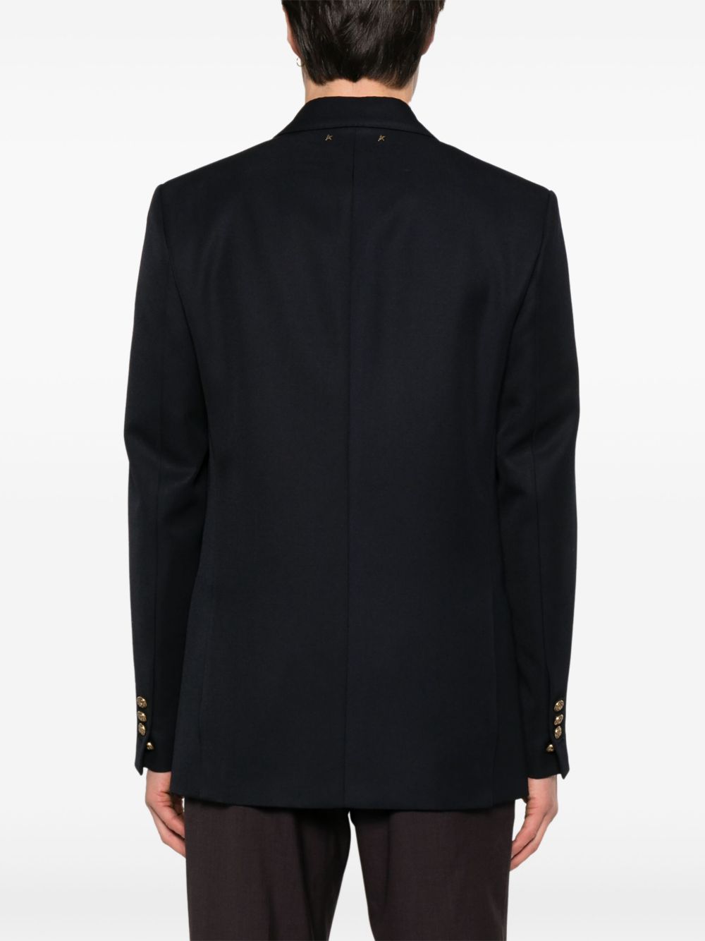Golden Goose Wool Double-breasted Blazer Jacket - Blue