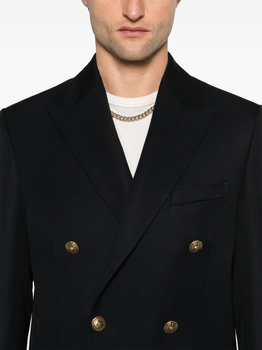 Golden Goose Wool Double-breasted Blazer Jacket - Blue