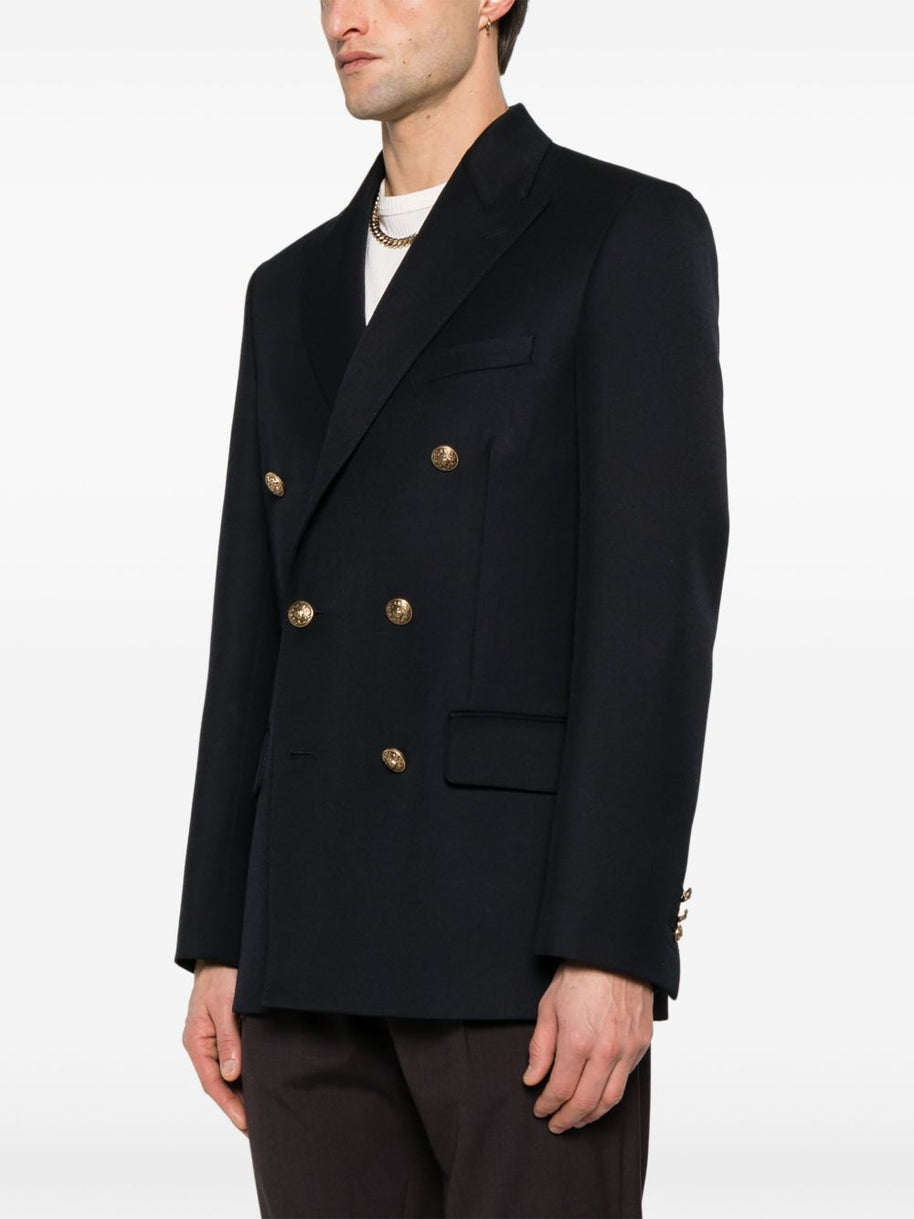 Golden Goose Wool Double-breasted Blazer Jacket - Blue
