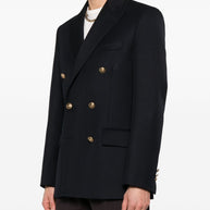 Golden Goose Wool Double-breasted Blazer Jacket - Blue