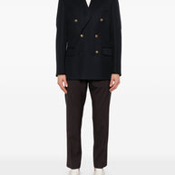 Golden Goose Wool Double-breasted Blazer Jacket - Blue