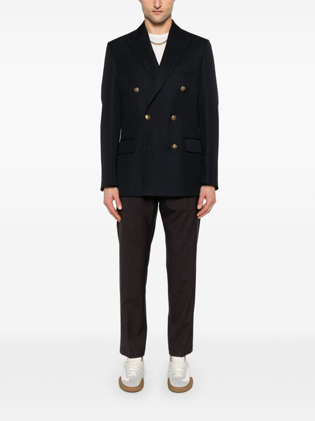 Golden Goose Wool Double-breasted Blazer Jacket - Blue