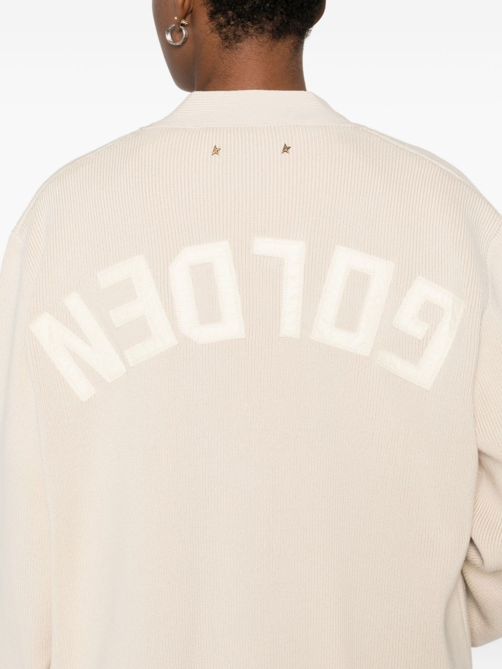 Golden Goose Cotton V-necked Cardigan Beige
