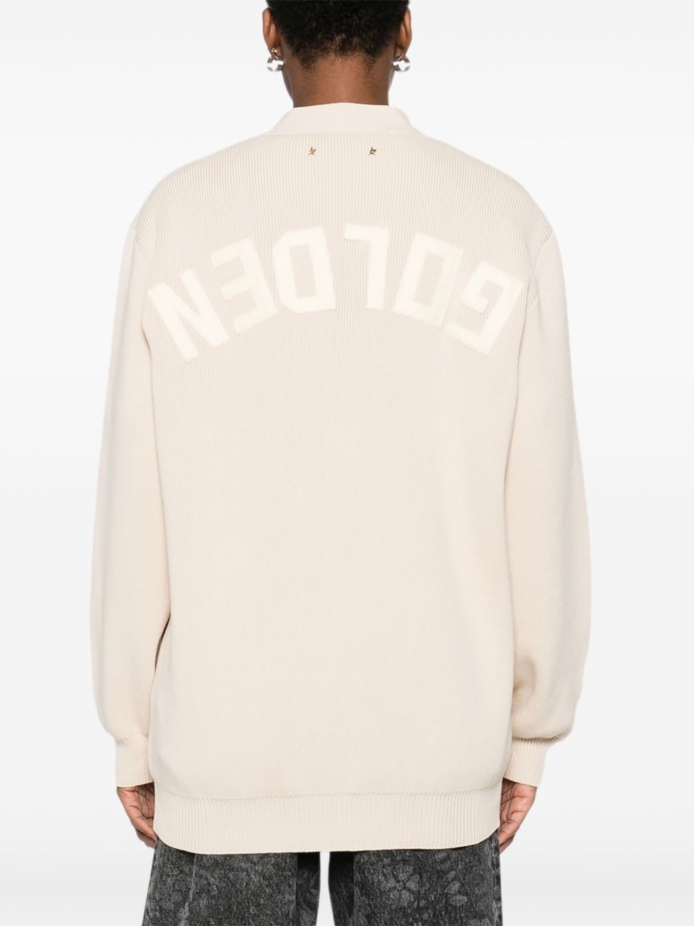 Golden Goose Cotton V-necked Cardigan Beige