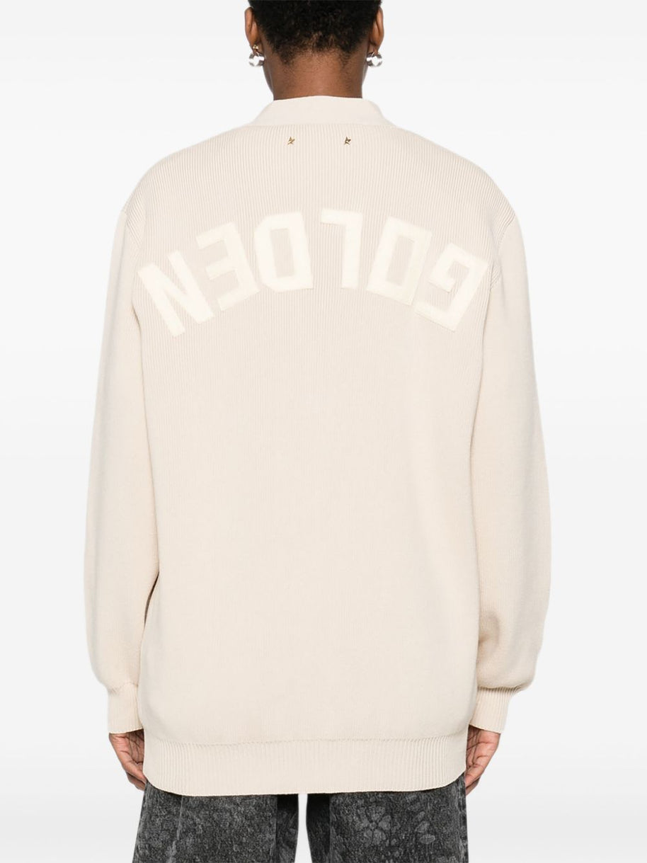 Golden Goose Cotton V-necked Cardigan - Beige