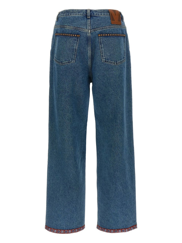 Valentino Embroidered Jeans - Blue