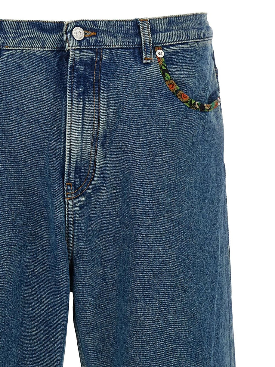 Valentino Embroidered Jeans - Blue