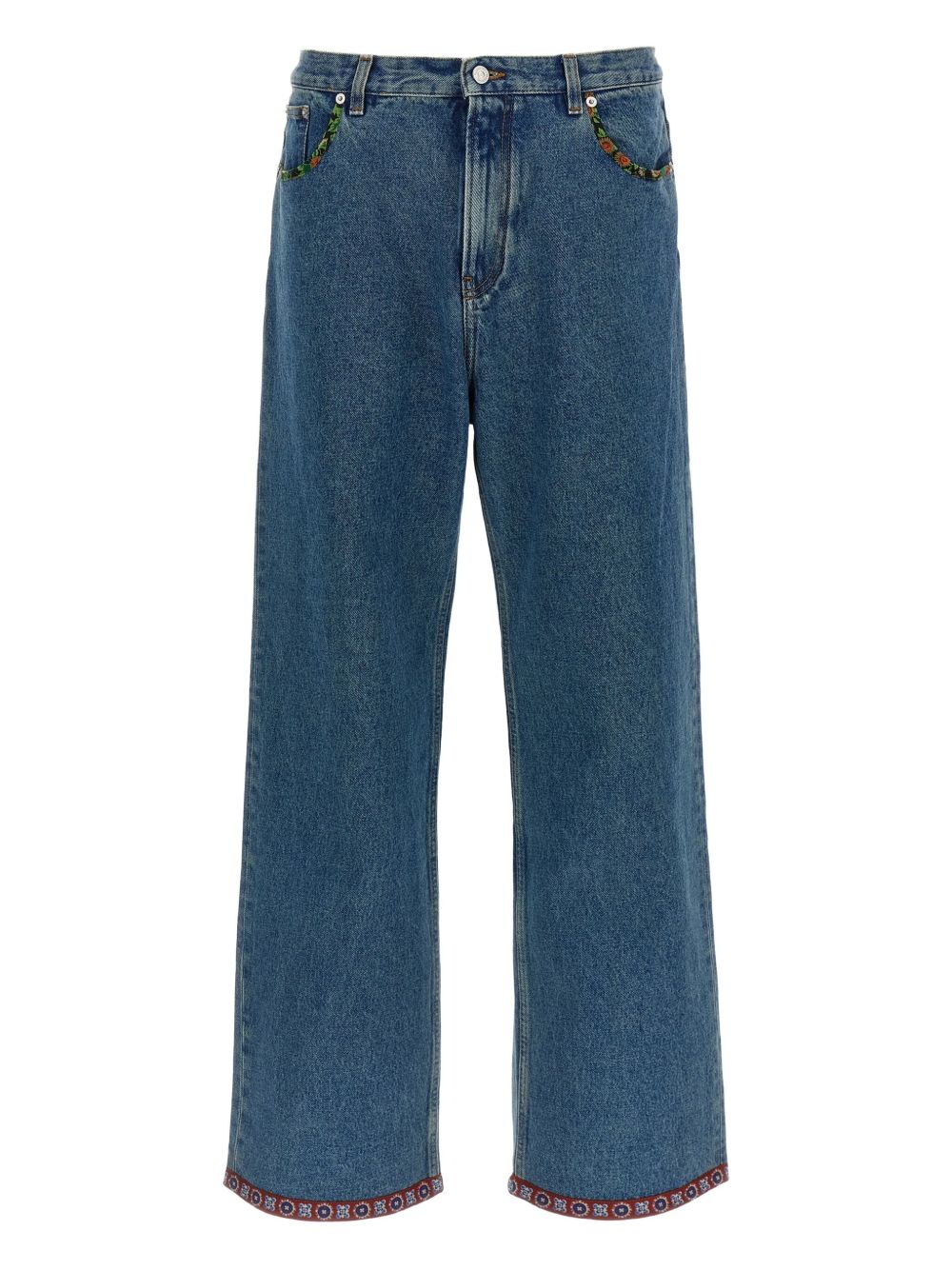 Valentino Embroidered Jeans - Blue