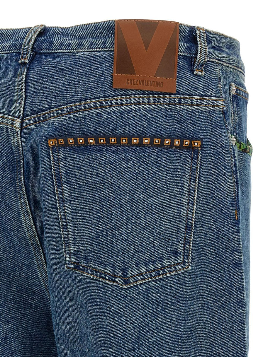 Valentino Embroidered Jeans - Blue