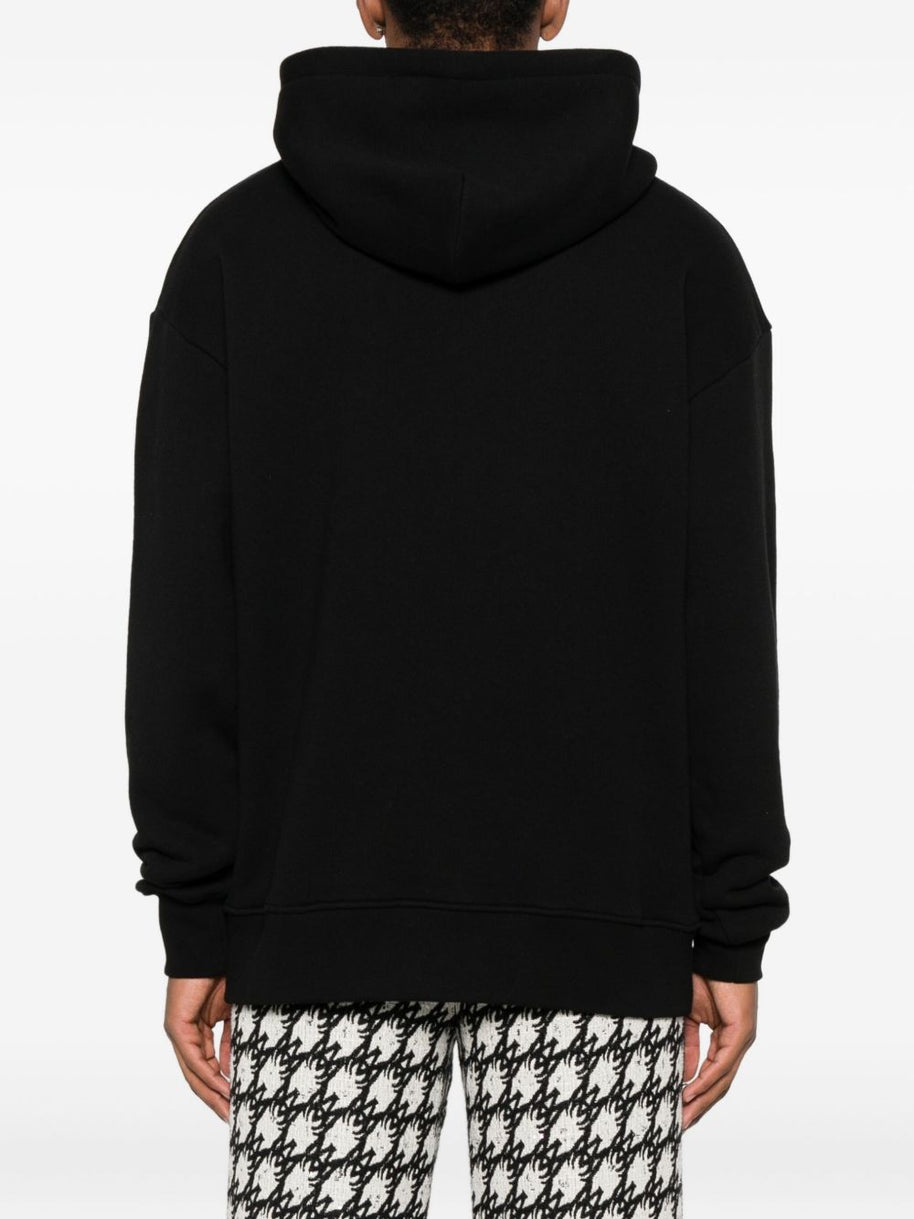 Valentino Embroidered Cotton Hoodie - Black
