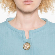 Valentino Short Collarless Jacket - Clear Blue