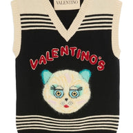 Valentino Le Chat De La Maison Wool Vest - Black