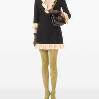 Valentino Wool And Silk Short Dress - Black