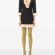 Valentino Wool And Silk Short Dress - Black