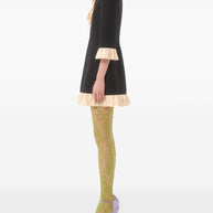 Valentino Wool And Silk Short Dress - Black