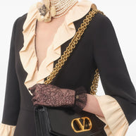 Valentino Wool And Silk Short Dress - Black