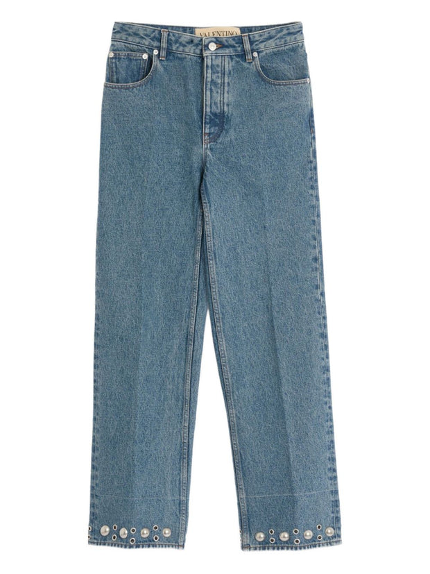 Valentino Denim cotton studded jeans - Blue