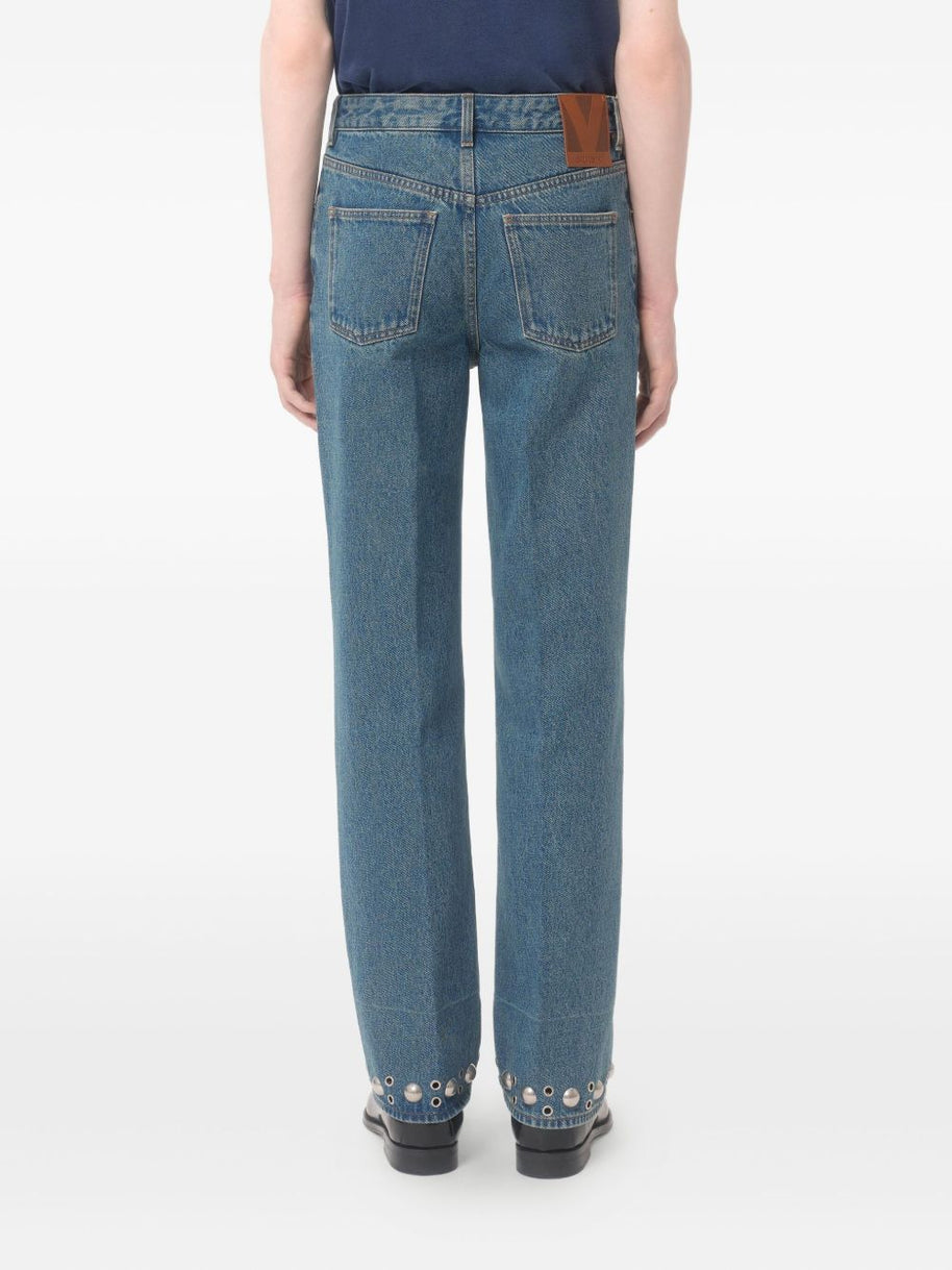 Valentino Denim cotton studded jeans - Blue