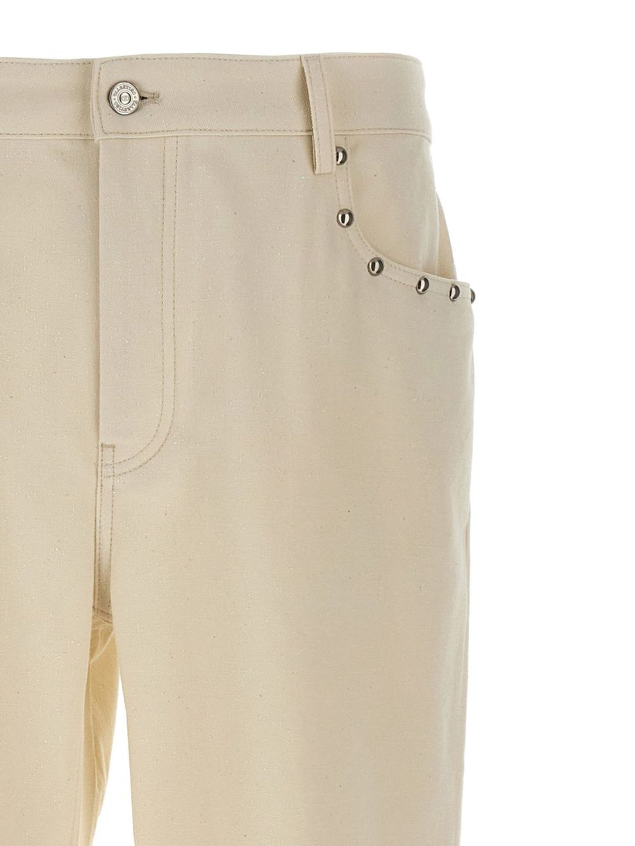 Valentino Cotton Studded Trousers - White