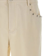 Valentino Cotton Studded Trousers - White