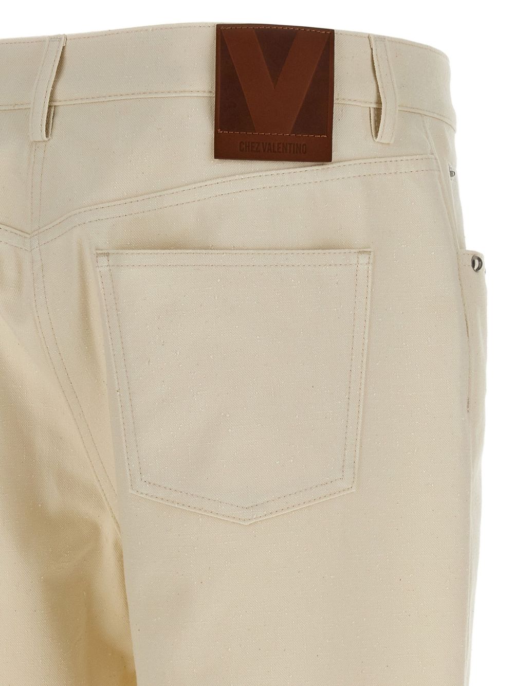 Valentino Cotton Studded Trousers - White