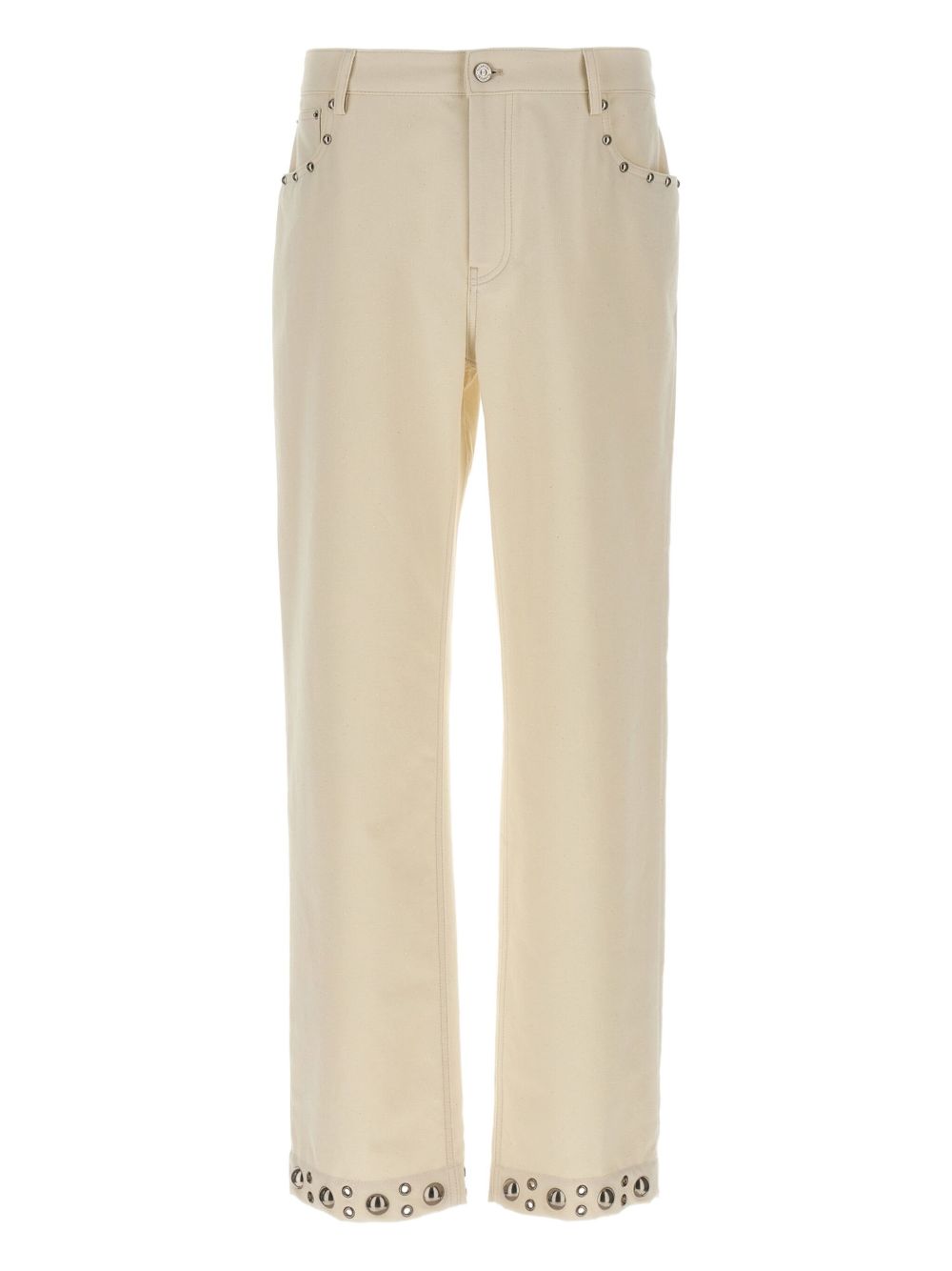 Valentino Stud-embellished Cotton Trousers