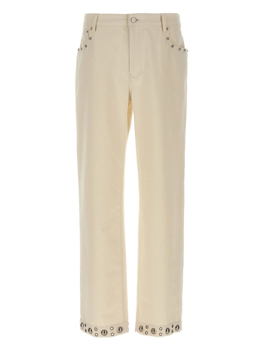 Valentino Cotton Studded Trousers - White