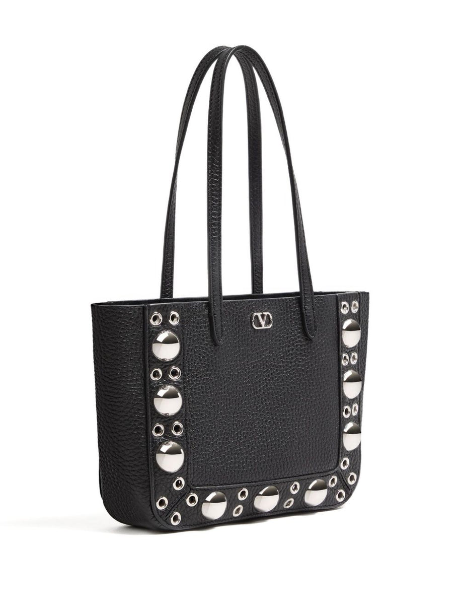 Valentino Garavani Nellcote Mini Leather Tote Bag - Black