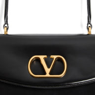 Valentino Garavani Vain Leather Top Handle Bag - Black