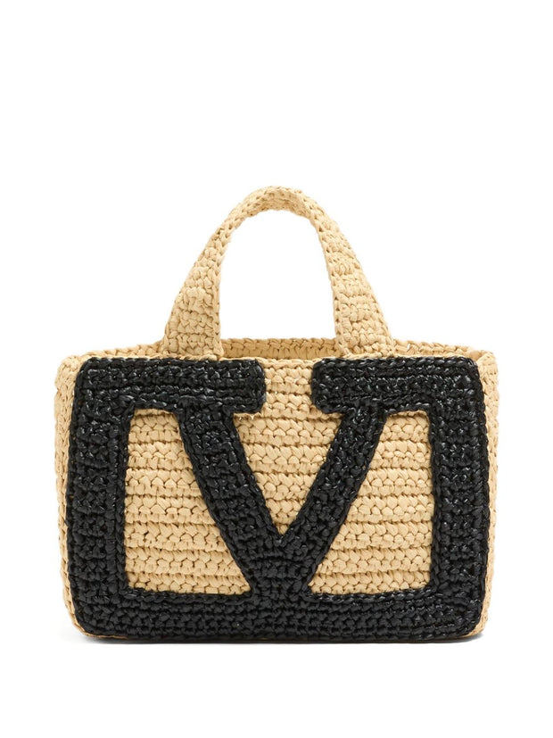 Valentino Garavani Viva Superstar Crochet Small Tote Bag - Black