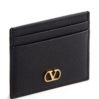 Valentino Garavani VLogo Signautre Leather Card Case - Black