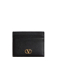 Valentino Garavani VLogo Signautre Leather Card Case - Black