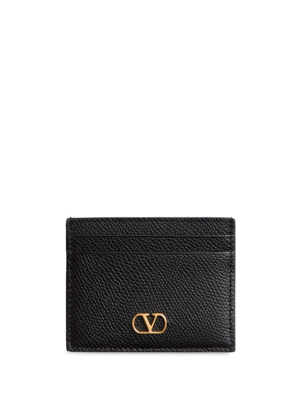 Valentino Garavani VLogo Signautre Leather Card Case - Black