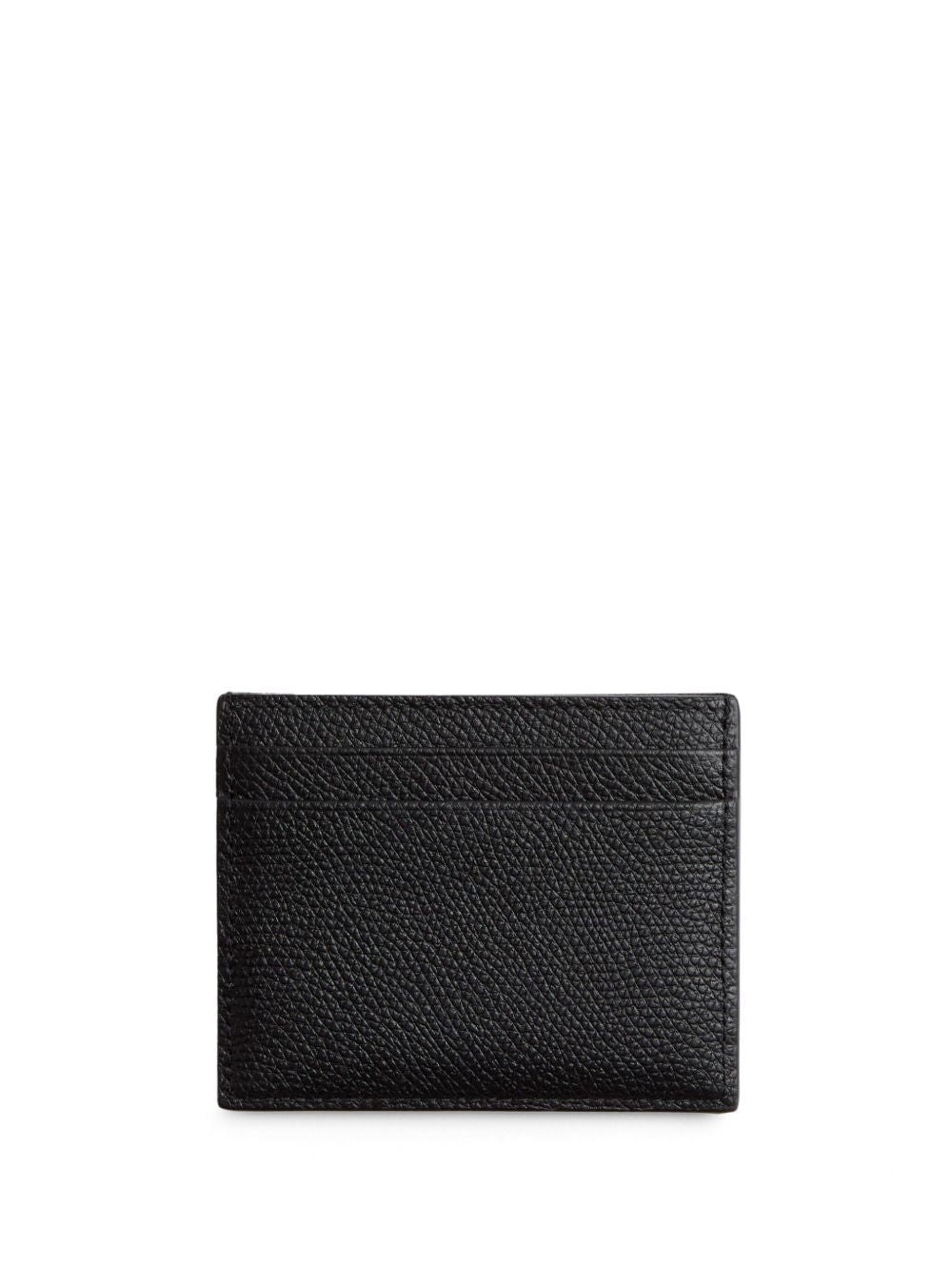 Valentino Garavani VLogo Signautre Leather Card Case - Black