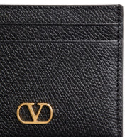 Valentino Garavani VLogo Signautre Leather Card Case - Black