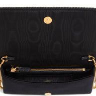 Valentino Garavani VLogo Signature Velvet Wallet On Chain - Black