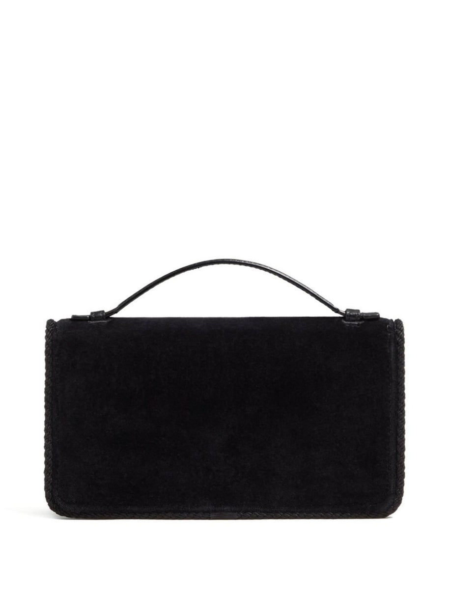 Valentino Garavani VLogo Signature Velvet Wallet On Chain - Black