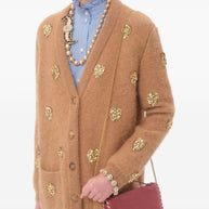 Valentino Garavani VLogo Signature Velvet Wallet On Chain - Powder