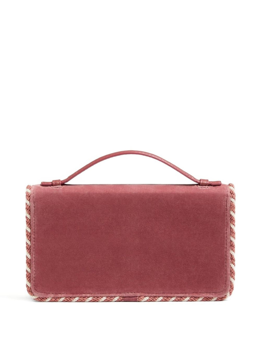 Valentino Garavani VLogo Signature Velvet Wallet On Chain - Powder